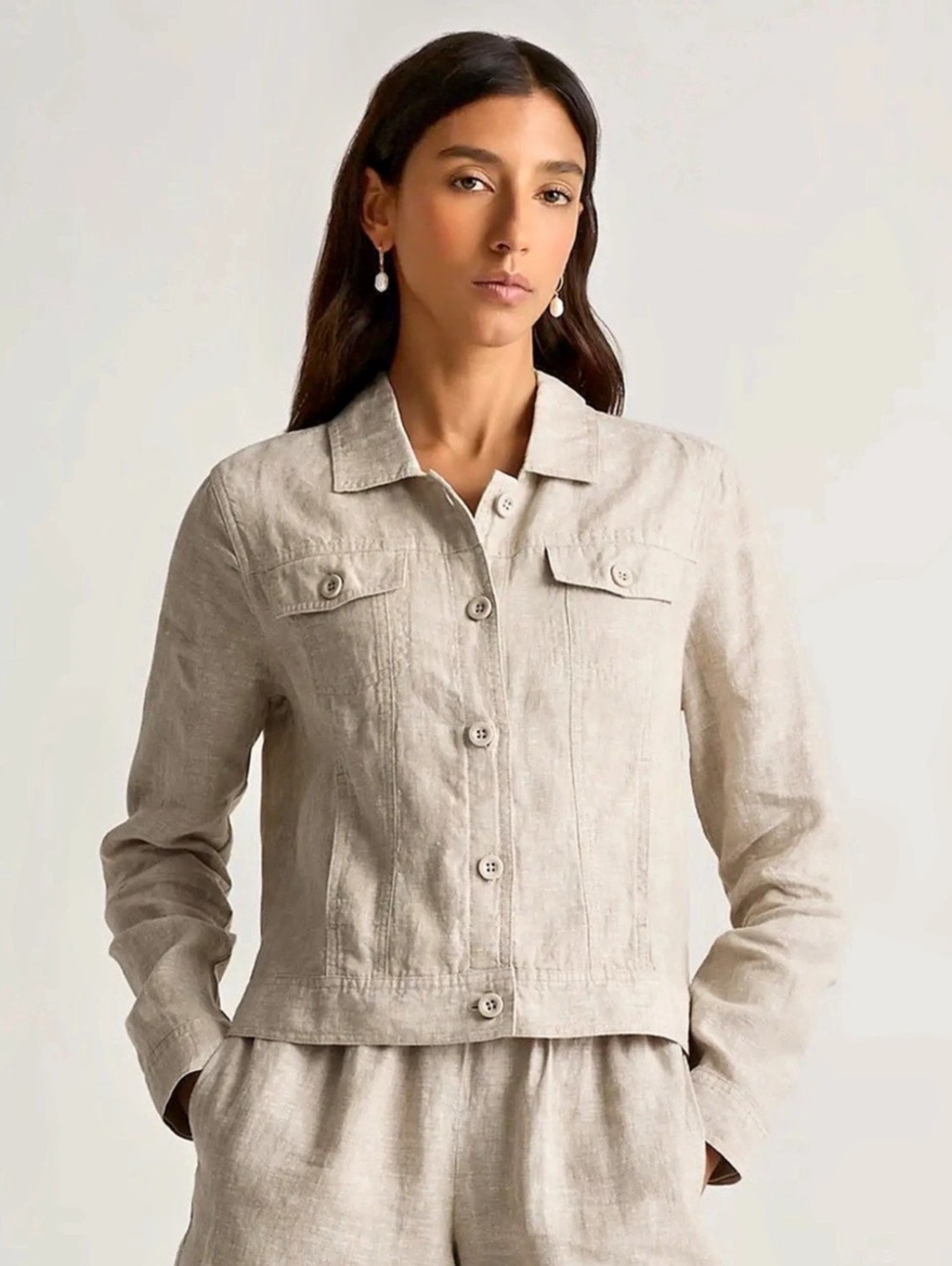 Quince 100% European Flax Linen Button-Up Jacket